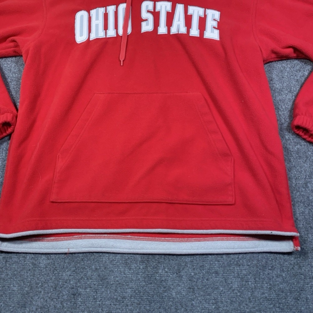 VTG Ohio State Buckeyes Hoodie Fleece Columbia Men's L Red Pullover Pockets - Picture 5 of 11